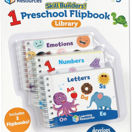 Skill Builders! Preschool Flipbooks -3 Pieces, Ages 3+, Preschool Learning Activities, ABC and Numbers for Toddlers, Activity Book