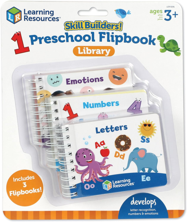 Skill Builders! Preschool Flipbooks -3 Pieces, Ages 3+, Preschool Learning Activities, ABC and Numbers for Toddlers, Activity Book